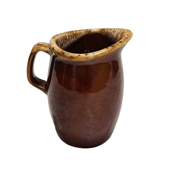 Hull Pottery Creamer Pitcher Brown Drip Glaze Oven Proof USA - Picture 3 of 7